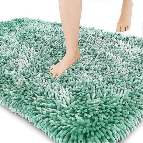 Hochwertige, rutschfeste und flauschige Badematte, unglaublich weich und komfortabel, extra dick – 30 x 50 cm – Grün