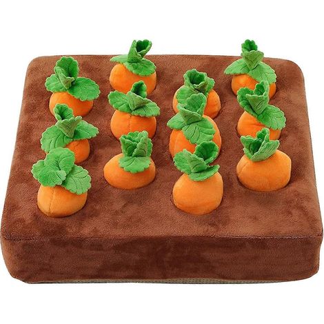 Interaktives Hundespielzeug, Karotten-Schnüffelmatte für Hunde, Plüsch-Puzzlespielzeug 2 in 1, Nasenarbeit-Futterspiele zur Stressbewältigung für Haustiere (1/5)