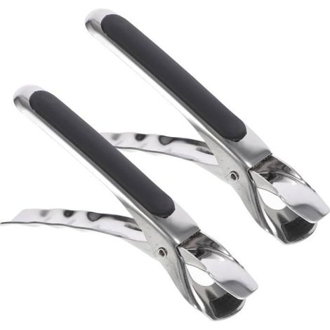 2 Pince vaisselle, Acier inoxydable, Anti-chaleur, Pour four et friteuse à air, Cuisine (1/4)