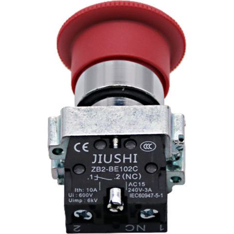 Copper-plated silver-point emergency control XB2-BS542 red mushroom-shaped normally closed emergency stop button 22mm (1/3)