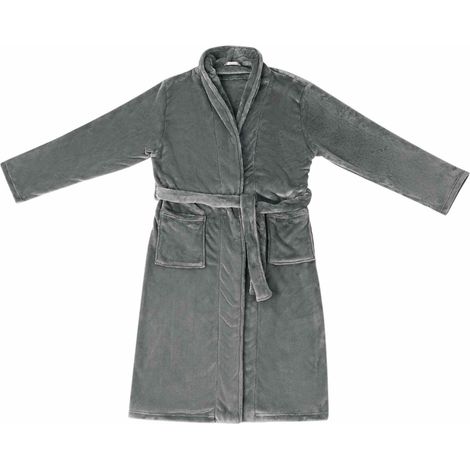 Robe de bain sans capuche Gris foncé xxxl Flanelle