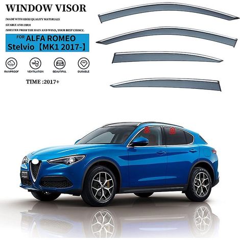 Déflecteurs de pluie pour vitres de voiture Alfa Romeo Stelvio 2017-2025, 4 pièces, pièces automobiles ( ) (1/5)