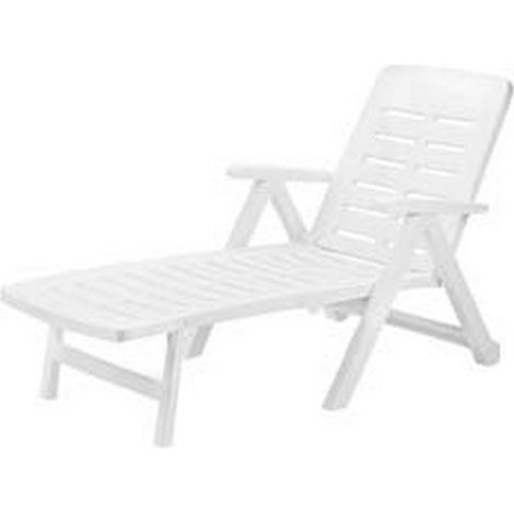 1PZ lettino da giardino "smeraldo" bianco - cm.72x189x96h. - peso kg.10,4