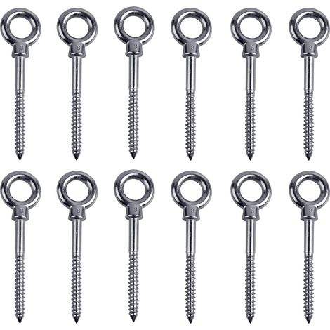 12 x Boulon à Œil M8 x 80 mm Piton à Visser en Inox 304 (1/5)