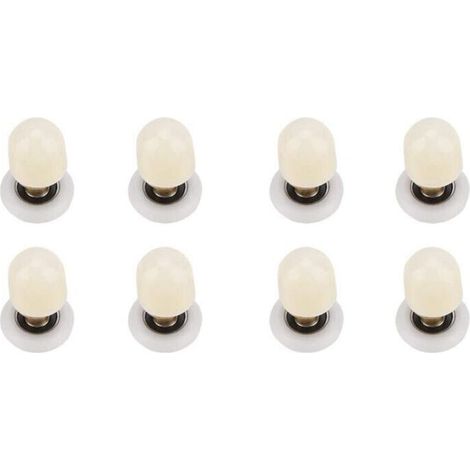 8pcs Rouleaux De Porte De Douche Laiton ABS Porte Coulissante Kit Roue Salle De Bains Runners Durable Porte De Toilette Poulies Accessoire Matériel Outil(27mm) (1/4)