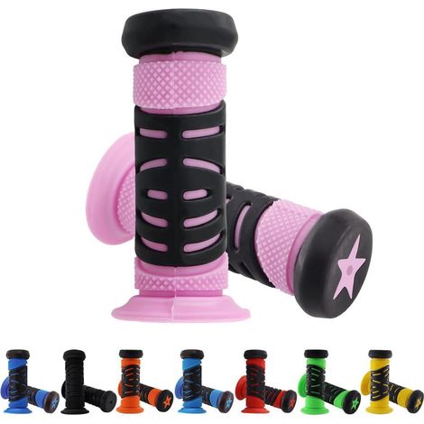 Fahrradgriffe Kinder 22mm mit Prallschutz, rutschfest, 95mm, Rosa (1/5)