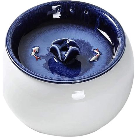 Fuente de agua de cerámica para gatos con 2 juegos de filtros de repuesto y dispensador automático de agua espumosa. Fácil de limpiar. (1/5)