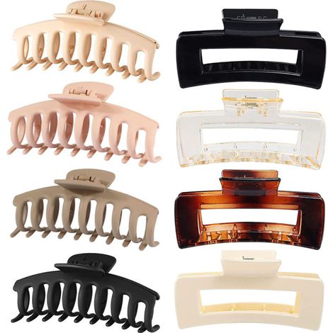 Juego de 8 pinzas rectangulares para el cabello para mujeres y niñas, pinzas grandes para el cabello (1/5)