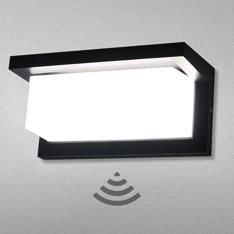 18W LED Applique Murale Lampe Extérieur avec Detecteur de Mouvement 6000K Blanc Froid Luminaire IP65 Étanche Moderne Aluminium (1/5)