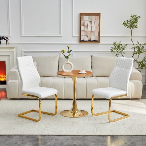 Esstisch Set mit 2 Stühlen Rund 60 cm MDF Metall OKMYHOME (1/5)