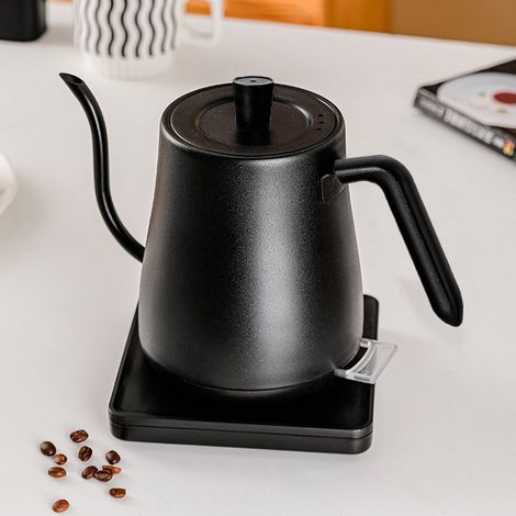 Petit appareil électroménager, bouilloire électrique à col de cygne, bouilloire de 800 ml, théière en acier inoxydable pour café et thé (1/5)