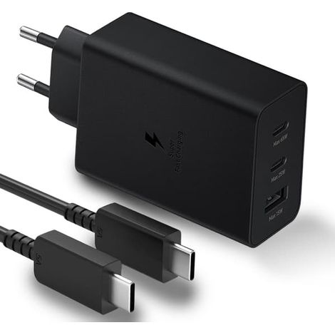 Chargeur USB-C ultra-rapide 65 W pour Samsung Galaxy S24 Ultra/S24+/S23 Ultra/S23+/S22/A54, Z Fold/Flip 5, Tab S9 Ultra/S9, Plus/S9 FE/S8 (noir) (1/5)