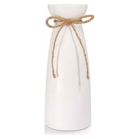 QORVA-Vase en Céramique, Grand Vase à Fleurs Blanc, Décoration Vase de Table Moderne, Vase Décoratif de Haute Qualité, pour Maison, Fête, Centre de Table de Mariage(23cm) (1/3)
