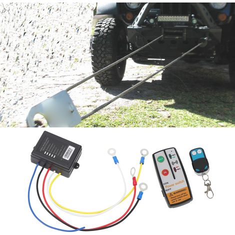 Ensemble de télécommande sans fil universel pour treuil DC 12V/24V (2 télécommandes + 1 récepteur) (CQ51-001) (livré avec batterie intégrée) (1/5)
