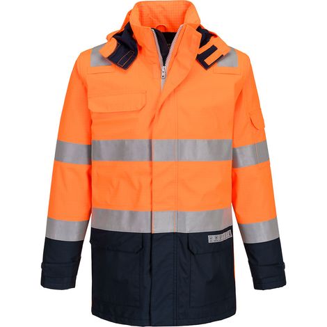 Veste De Pluie Bizflame Hv - Taille Xxxl - Orange/marine - Portwest