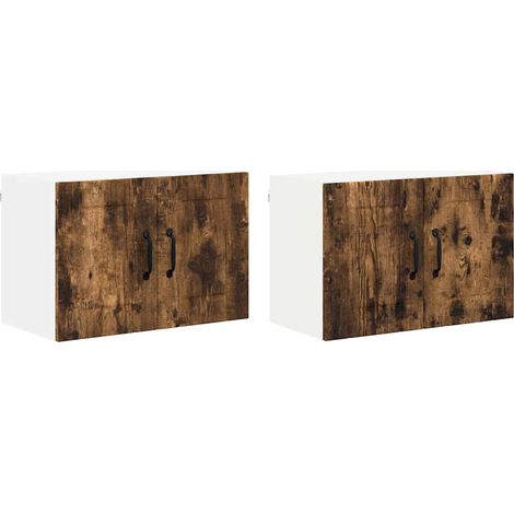 Meubles de Rangement,Armoires murales de cuisine 2 pcs Chêne fumé 60 x 31 x 40 cm CFW717893 (1/5)