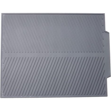 Sollbry Tapis de Sechage, Grand Tapis en Silicone Egouttoir Vaisselle , Tapis Evier Epais pour un Séchage Rapide 43 x 34cm x 0.5cm Gris