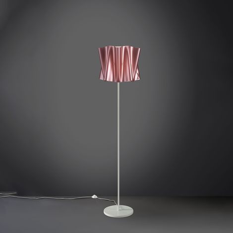 Piantana base e stelo in metallo FOLIO paralume Rosa diametro 40x h164 cm