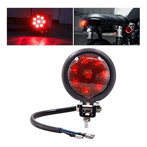 Feu arrière de moto stop de frein universel circulation à led rouge 12v garde-boue pour vélo rue chopper bobber café racer (1/5)