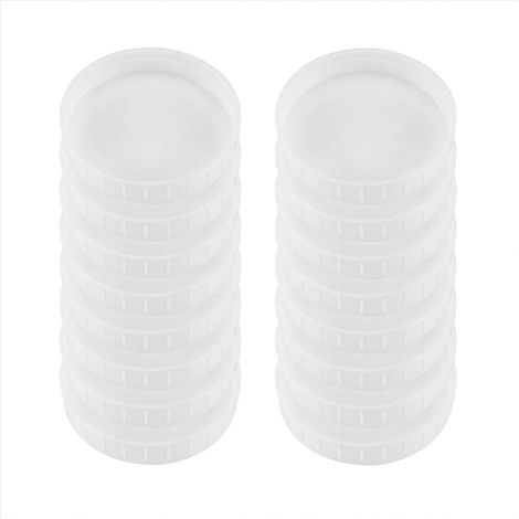 16 couvercles larges pour bocaux, capsules plastiques de rangement, bouchons de conservation pour pots, lot de 16 pièces, ouverture facile, usage domestique, accessoires de stockage. (1/5)