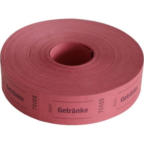 Rolle Getränke-Marke 57x30mm Rot 1000 Abrisse