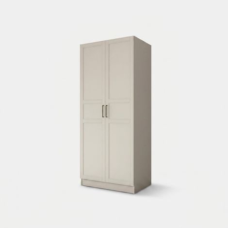 2-türiger Kleiderschrank mit Regalböden und Kleiderstange Klar (1/5)