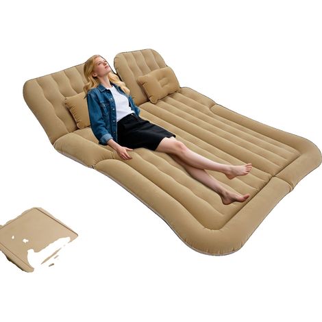 Colchón hinchable de PVC de alta calidad, 190 cm x 135 cm, capacidad de hasta 300 kg, compatible con SUV, incluye bomba de aire y cojines. (1/5)
