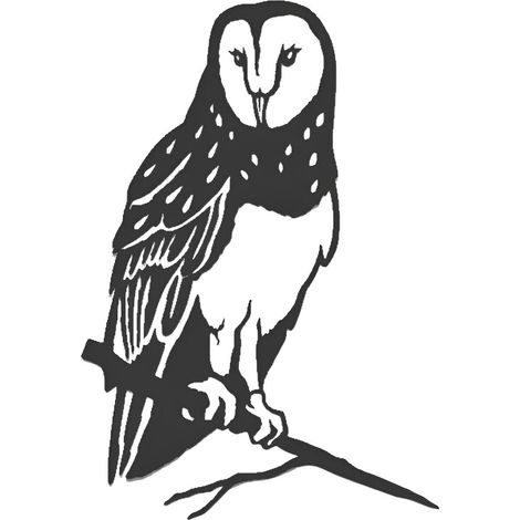 Oiseau sur pique chouette effraie en acier corten (1/4)