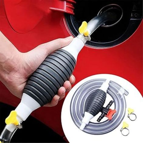 Portable Car Manual Siphon Transfer Pump, Universal Pump, for Solvent, Gasoline, Water, Fuel, Diesel, Gasoline, and Liquids with 2M Hose (1/5)