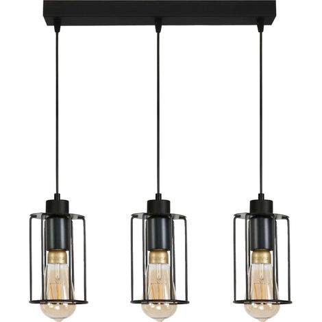 Lampe, Hängelampe, Deckenleuchte, Industrie-, Loft-Stil, schwarz, Ingrid, 14-352