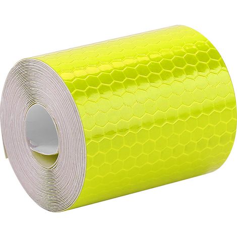 Rouleau de ruban adhésif réfléchissant de sécurité jaune de 5 cm x 3 m pour remorques, voitures et motos (1/5)