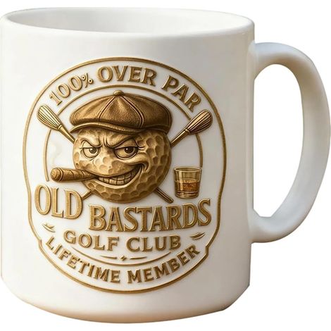 Mug Golf Humoristique Conteneur à Boisson en Céramique 350ml Mug à Lait Design Idée Cadeau pour Grand-Père Fans de Sport Bureau Anniversaire Noël Jus et Boissons (1/5)