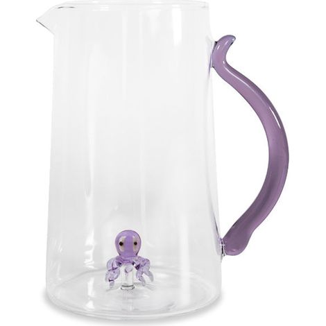 Caraffa in Vetro Borosilicato con Decoro Polipo 1,5 Lt Trasparente WD LIFESTYLE