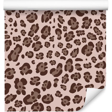 Papel pintado con estampado de piel de animal en naranja y coral, 50x1000 cm. (1/5)