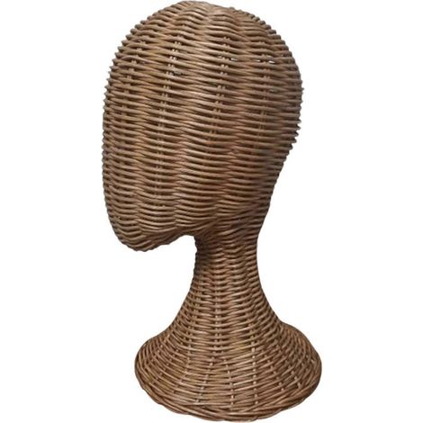 Présentoir à chapeaux en rotin tressé, porte-chapeaux en rotin tressé pour bureau ou salon (1/4)