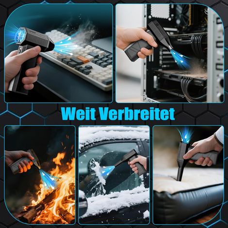 Electric Air Duster,130000RPM Elektrische Staubgebläse Druckluftspray, 3-Gang Mini-Elektrische Staubgebläse, Super Power Turbo Gebläse für Computer, Tastatur, Haus, Outdoor und Auto