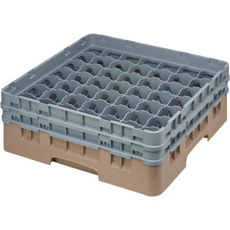 Casier à verres 49 compartiments Camrack beige hauteur max 133mm - 500 x 500 x 184 mm - CAMBRO