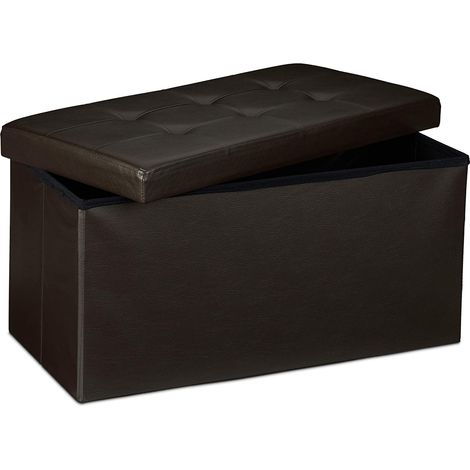 Taburete plegable sintético puf plegable 76 cm marrón 130002808 (1/5)
