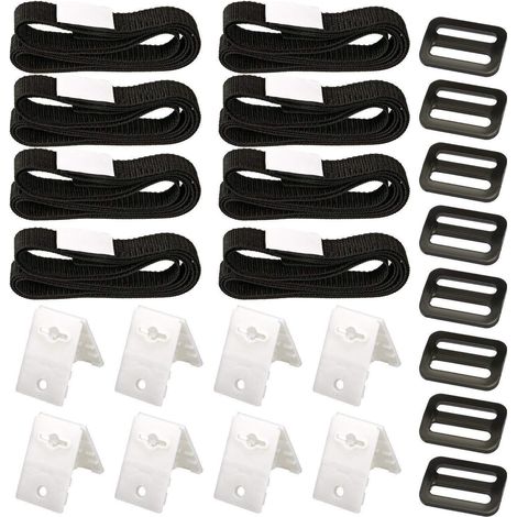 Kit de Fixation pour bâche Solaire de Piscine, kit de Sangles de Couverture Solaire pour Piscine Universelle enterrée Comprenant 8 Sangles en Nylon,8 plaques de Cordon,8 Boucles (1/5)