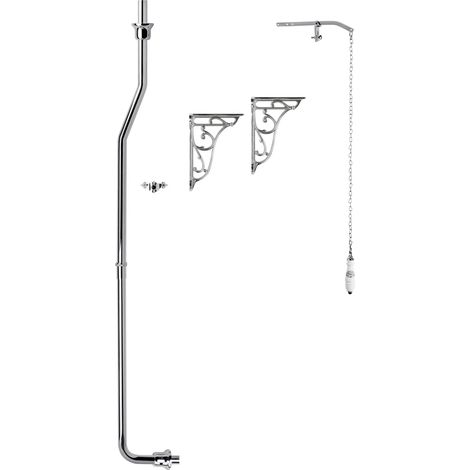 High Level Toilet Pan Flush Pipe Kit Chrome Traditional Chrome Hudson Reed