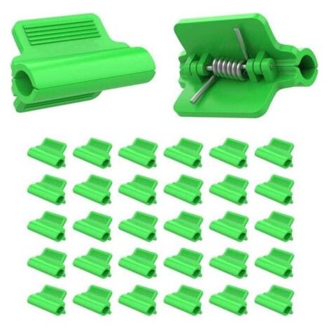 Packung mit 30 ABS-Kabelbindern (4 x 3 x 3 cm) für Gewächshäuser zur Befestigung von Folien und Netzen mit Faden