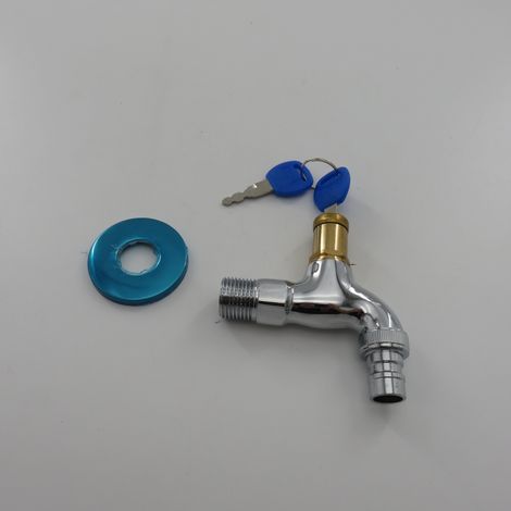 All copper lockable tap, anti-theft outdoor tap with key lock, suitable for indoor and outdoor use, taps for washing machines and mop heads. (1/4)
