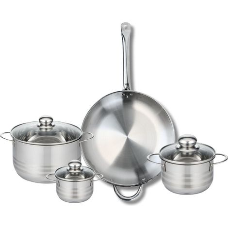 Ensemble de 1 Poêle de cuisson 32 cm et 3 faitouts 12, 16 et 20 cm Elo Profi Brillant (1/5)
