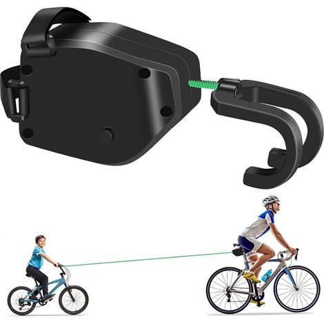 Sistema de remolque para bicicletas de padres e hijos con cuerda y cable de tracción, capacidad de carga de 500 libras, para bicicletas de montaña de niños y adultos. (1/4)
