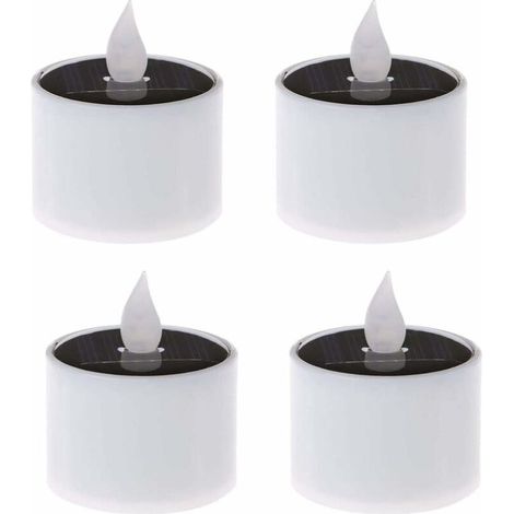 BRAVIX Bougies À Led À Énergie Solaire, Lampes À Bougies Scintillantes Sans Flamme, Étanches, Bougies Chauffe-Plat Électroniques, Bougie Pour Noël, Mariage, Anniversaire, Décoration, 6 Pièces