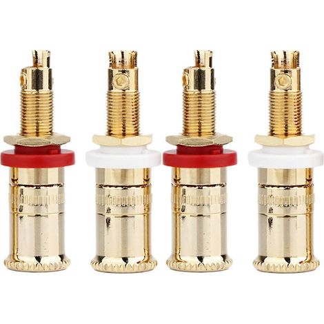 Compatible avec les borniers d'enceintes HIFI Fever plaqués or, prises bananes en Y et bornes d'amplificateur (1/5)
