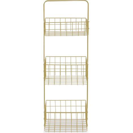 Premier Housewares Three Tier Gold Finish Storage Caddy (1/3)