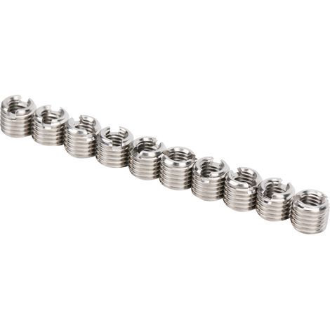 10 inserts filetés réducteurs pour écrous, outil de réparation mâle/femelle, fixation en acier inoxydable (1/5)