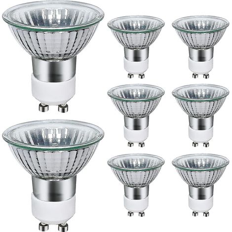 8er-Pack GU10 Halogenlampen 35W, 220V GU10 Halogen-Spotlampen 2800K warmweiß mit[f] (1/5)