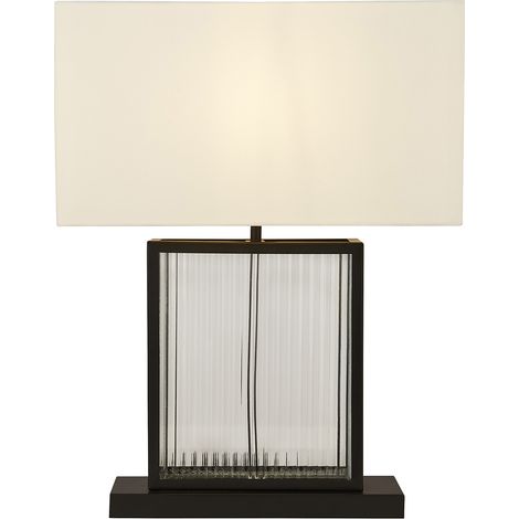 Lampada Scrivania Contemporanea Clarendon Acciaio Nero Vetro Bianco 1 Luce E27 (1/5)